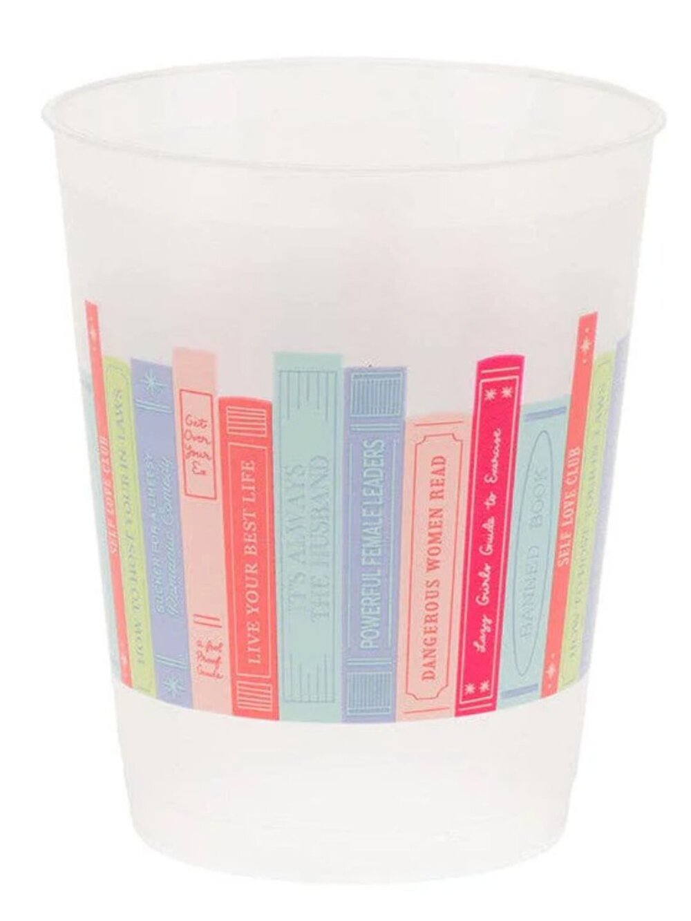 Book Club Bookshelf Plastic Cups